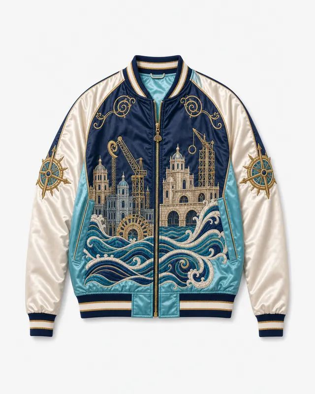 Water 7 Varsity Jacket flat lay thumbnail