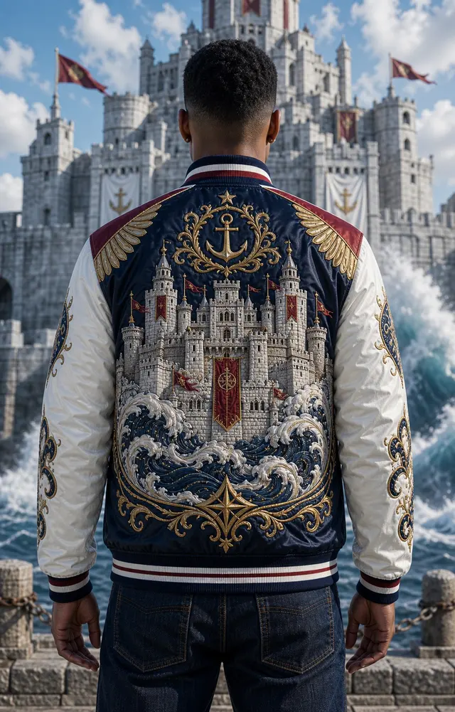 Marineford Varsity Jacket, back view