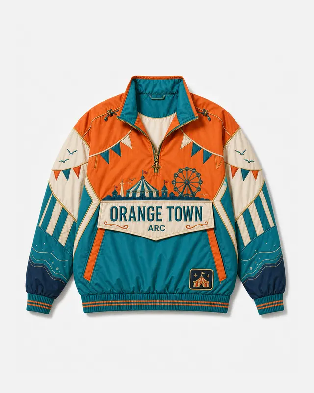 Orange Town Pullover Jacket flat lay thumbnail
