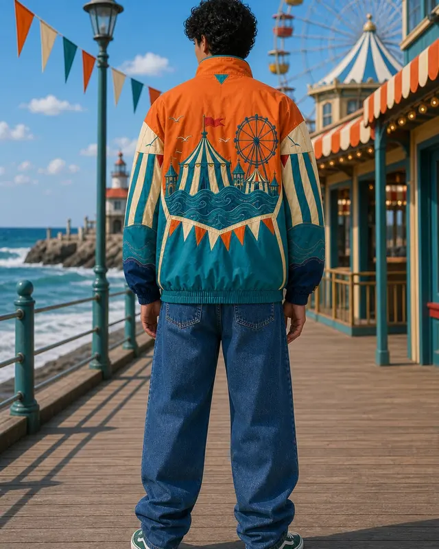 Orange Town Pullover Jacket, back view