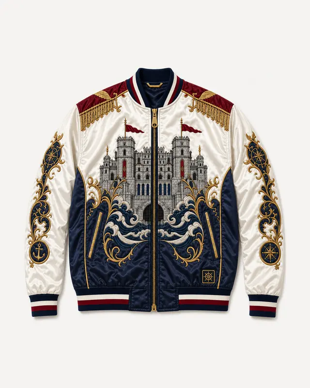 Marineford Varsity Jacket flat lay thumbnail